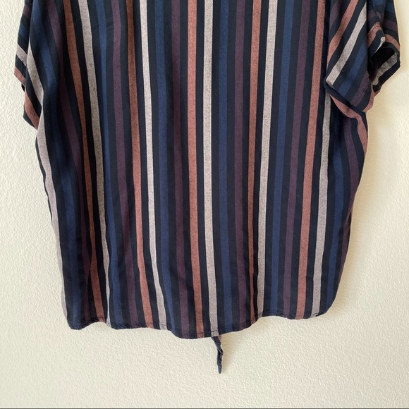 O’Neill Demi Stripe Shirt Button Up Tie Front XS - Picture 13 of 14